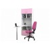 Письменный стол GK ST 100 Белый-Розовый со стеллажом