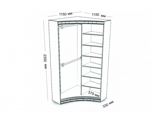 Радиусный шкаф Радиус