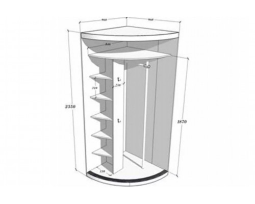 Радиусный шкаф Верона-2