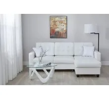 Диван угловой кожаный Камелот White
