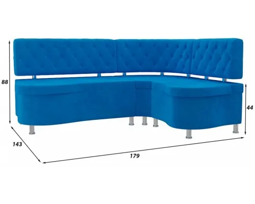 Кухонный диван Вегас Plush Blue угловой Кухонный диван Вегас Plush Blue угловой